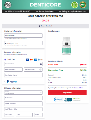 Denticore order page
